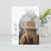 モダンミニマル ツーフォト 卒業パーティー 招待状 (スタンド正面)