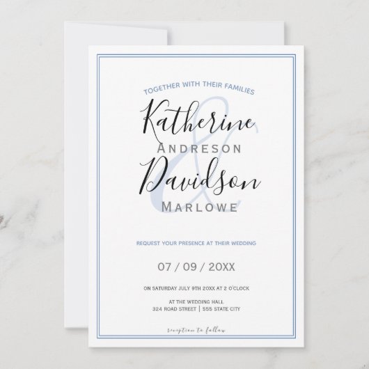 モダンミニマル✨💌トレンドエレガント設定 招待状 (正面)