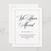 モダンミニマル | フェイク金ゴールドの動きのお知らせ 案内ポストカード (正面/裏面)