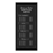 モダンミニマル ブラック シルバー サービス 価格メニュー ラックカード (正面)