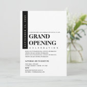 モダンミニマル ブラック＆ホワイト グランドオープニング 招待状 (スタンド正面)