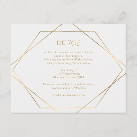 モダンミニマル，プール，白，金ゴールド エンクロージャーカード (正面)