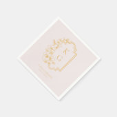 モダンミニマル |モノグラム結婚ズ スタンダードカクテルナプキン (角)