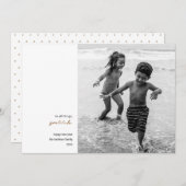 モダンミニマル |感謝の写真新年の金ゴールド シーズンカード (正面/裏面)