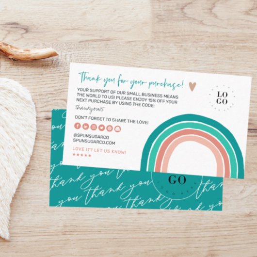 モダンミニマル |明るい虹ありがとう 名刺