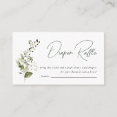 モダンミニマル |春グリーンおむつラッフル エンクロージャーカード (正面)