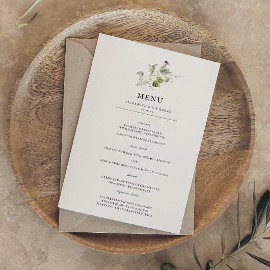 モダンミニマル |春結婚のメニュー メニュー