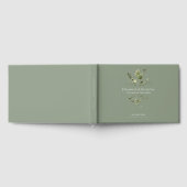 モダンミニマル |春結婚の緑 ゲストブック (全面)