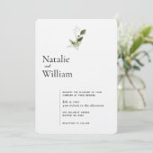 モダンミニマル |春結婚の緑 招待状 (スタンド正面)