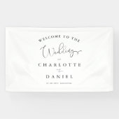 モダンミニマル，白結婚い 横断幕 (横)