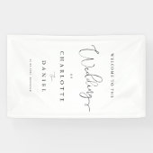 モダンミニマル，白結婚い 横断幕 (横)