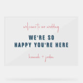 モダンミニマル |結婚へようこそ アクリルサイン (正面)