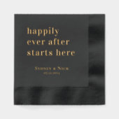 モダンミニマル | 結婚モノグラムのナプキンス 箔ナプキン (正面)