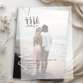 モダンミニマル, 結婚s, Save the Date ベラム紙招待状