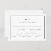 モダンミニマル | 編集可能な色縁どの食事の選択 出欠カード (正面/裏面)