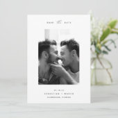 モダンミニマル |縦シンプルエレガント写真 セーブザデート (スタンド正面)