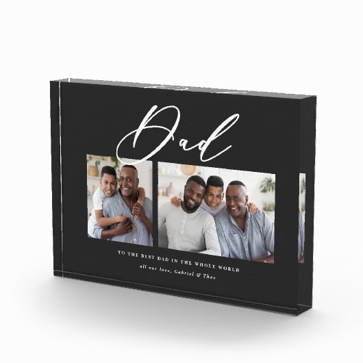 モダンミニマル 2枚の写真台本パパの父の日 フォトブロック (右)