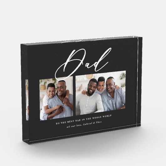 モダンミニマル 2枚の写真台本パパの父の日 フォトブロック (左)
