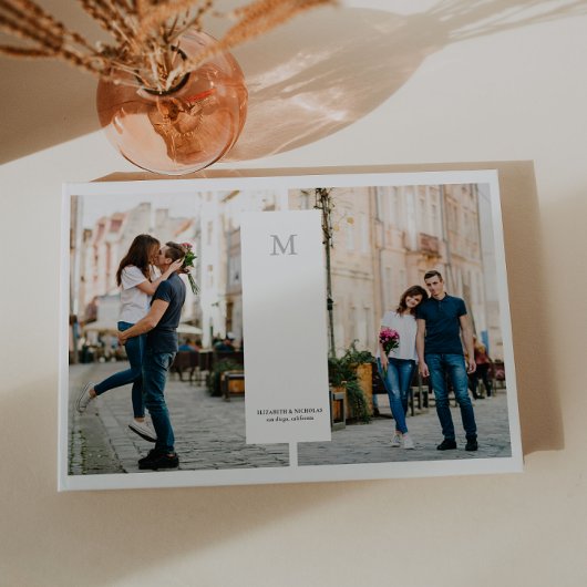 モダンミニマル | 3フォトモノグラム結婚ズ ゲストブック