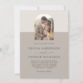 モダンミニマルArch エレガント Neutral結婚s 招待状 (正面)