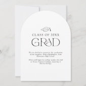 モダンミニマルArch Photo Graduation発表 招待状 (裏面)