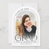モダンミニマルArch Photo Graduation発表 招待状 (正面)