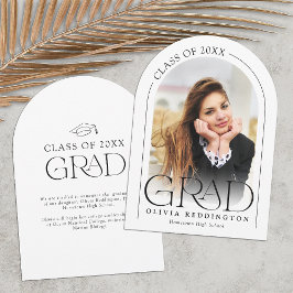 モダンミニマルArch Photo Graduation発表 招待状