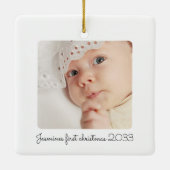 モダンミニマルbabys初めてのクリスマス セラミックオーナメント (裏面)