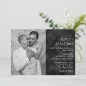 モダンミニマルBlack Textured Photo結婚's 招待状 (スタンド正面)