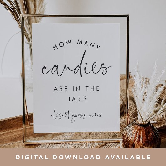 モダンミニマルCandies Shower Game Sign ポスター