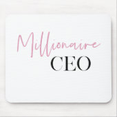 モダンミニマルCEO |ピンクとブラック マウスパッド (正面)