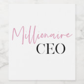 モダンミニマルCEO |ピンクとブラック ワインラベル (シングルラベル)