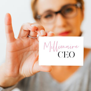 モダンミニマルCEO  ピンクとブラック 名刺
