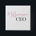 モダンミニマルCEO |ピンクとブラック 缶バッジ<br><div class="desc">「Millionaire CEO」モダンの紹介 | Pink and Black"コレクション！ピンクとブラックの組み合わせ独占的で、文字「百万長者CEO」の魅惑的なデザインを特徴とする私たちの製品でお洒落、あなたのスタイルを高め、力強い声明を作る。</div>