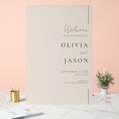 モダンミニマルChampagne結婚 Welcome アクリルサイン (ウェディング)