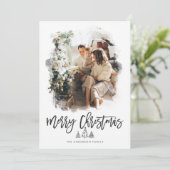 モダンミニマルChristmas素朴な写真 シーズンカード (スタンド正面)