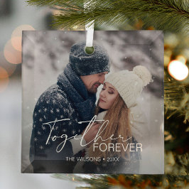 モダンミニマルChristmas Coule Photo ガラスオーナメント