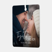 モダンミニマルChristmas Coule Photo メタルオーナメント (正面左)