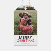 モダンミニマルChristmas Family Photo ギフトタグ (正面)