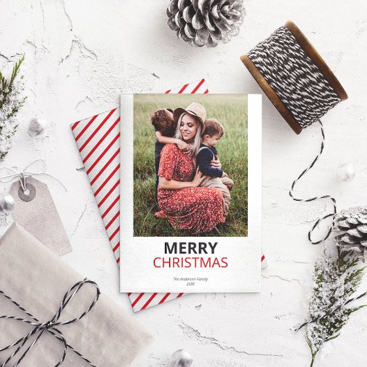 モダンミニマルChristmas Family Photo シーズンカード