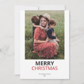 モダンミニマルChristmas Family Photo シーズンカード (正面)