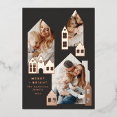 モダンミニマルChristmas Nordicの写真3枚 箔シーズンカード (正面)