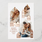 モダンミニマルChristmas Nordicの写真3枚 箔シーズンカード (正面)