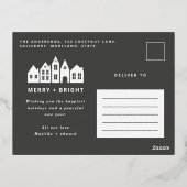 モダンミニマルChristmas Nordicの写真3枚 箔シーズンポストカード (裏面)