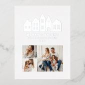 モダンミニマルChristmas Nordicの写真3枚 箔シーズンポストカード (正面)