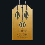 モダンミニマルChristmas Treeオーナメント金ゴールド ギフトタグ<br><div class="desc">シンプル黒と金ゴールドミニマルのクリスマスツリーオーナメント休暇ギフトのラベルの金フェイク属金ゴールドの背景。</div>