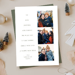 モダンミニマルChristmas Tree 3枚の写真 シーズンカード