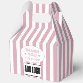 モダンミニマルDusty Pinkストライプ Business Logo フェイバーボックス (裏面)