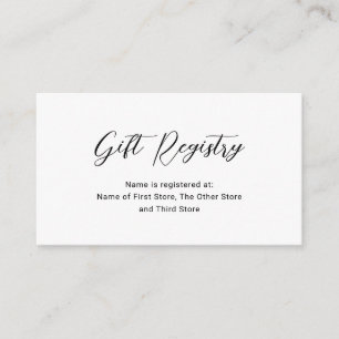 モダンミニマルGift Registryシンプル Baby Shower エンクロージャーカード