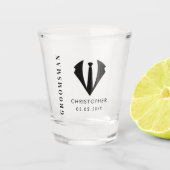 モダンミニマルGroomsman Name Wedding Party Gift ショットグラス (正面)